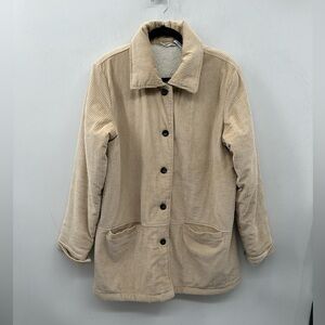 Y2K L BLAIR VINTAGE 100% Cotton rustic farmcore sherpa lined womans chore coat